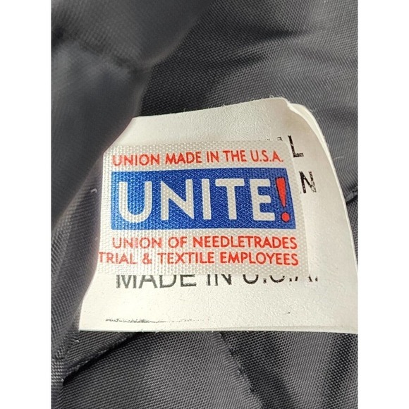 Excelled Promo Crate Embossed Leather Motorcycle Biker Jacket Sz 48 USA VTG 80s - Picture 12 of 16